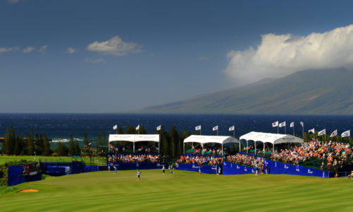 KAPALUA, MAUI, HI - JANUARY 4: A course scenic shot of the 18th hole during the second round of the Hyundai Tournament of Champions at Plantation Course at Kapalua on January 4, 2014 in Kapalua, Maui, Hawaii. (Photo by Stan Badz/PGA TOUR)